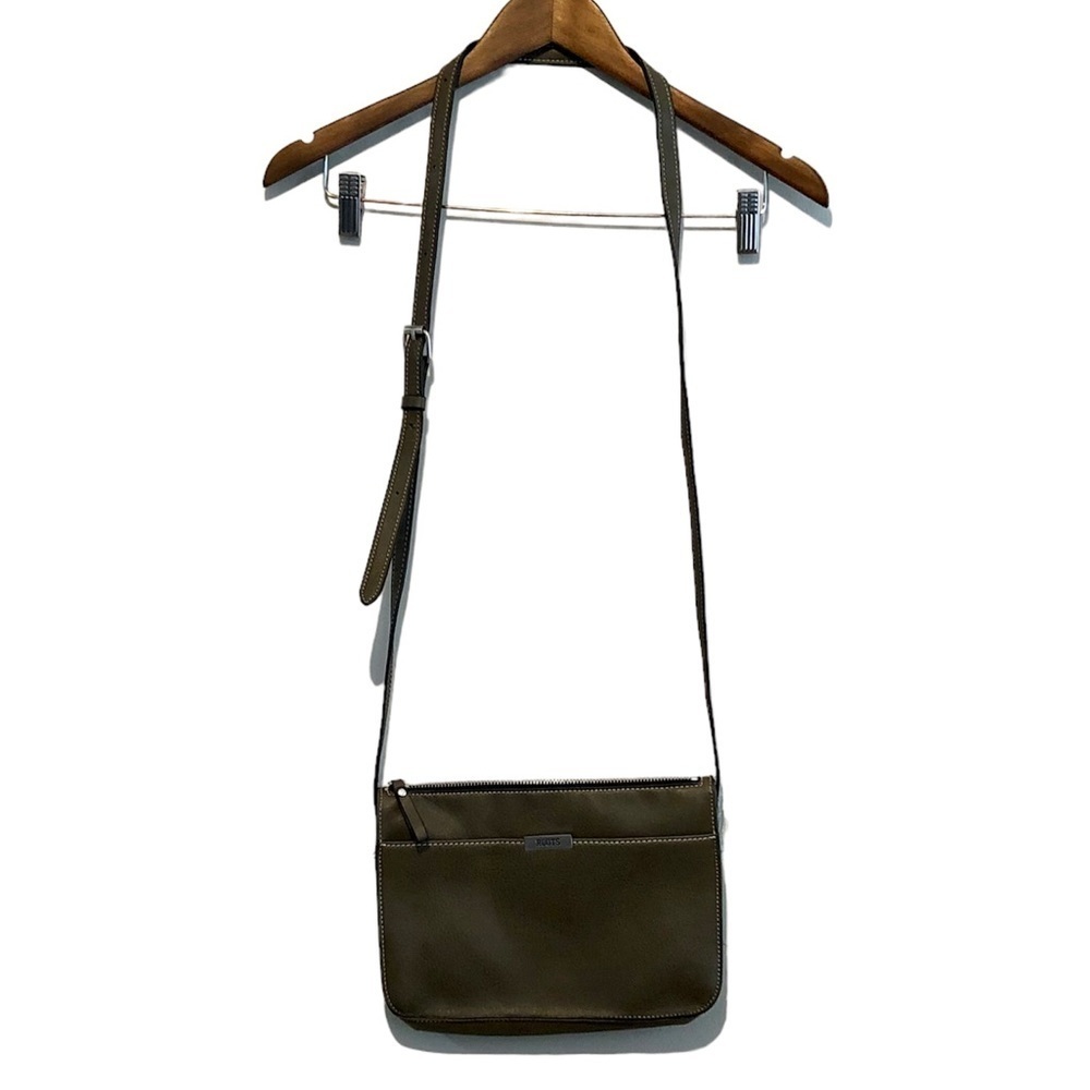 Roots Canada Olive Green Faux Leather Crossbody Bag Adjustable Strap - Picture 14 of 14